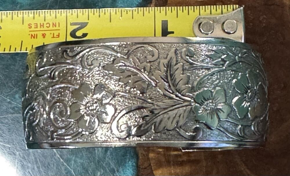 Floral Patterned Bracelet / Cuff 2.5”